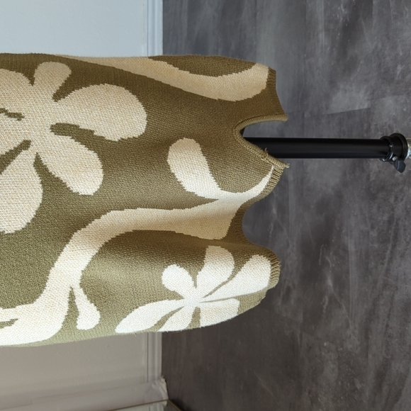 NWOT Miss Sparkling Floral Knit Sweater Tank Dress Green L fall retro hippie - Picture 6 of 10